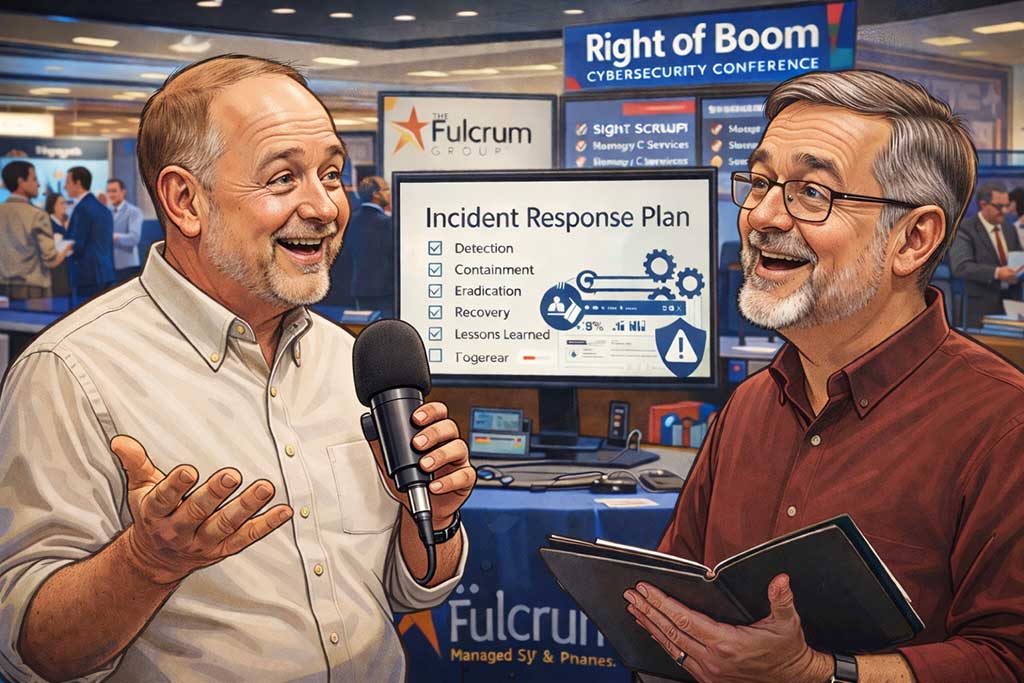 Discussing incident response at cybersecurity conference Right of Boom
