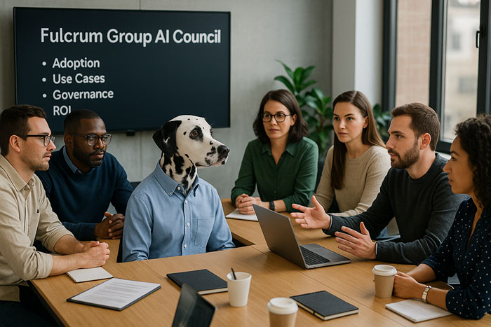 Fulcrum Group AI Council monthly meeting on AI adoption, use cases, and governance