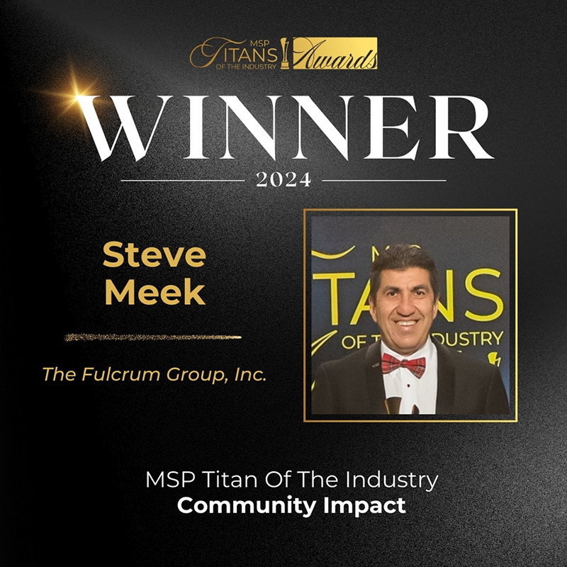steve-meek-2024-msp-titan-industry-award Steve Meek receiving an inaugural 2024 MSP Titans industry award, for Community Impact