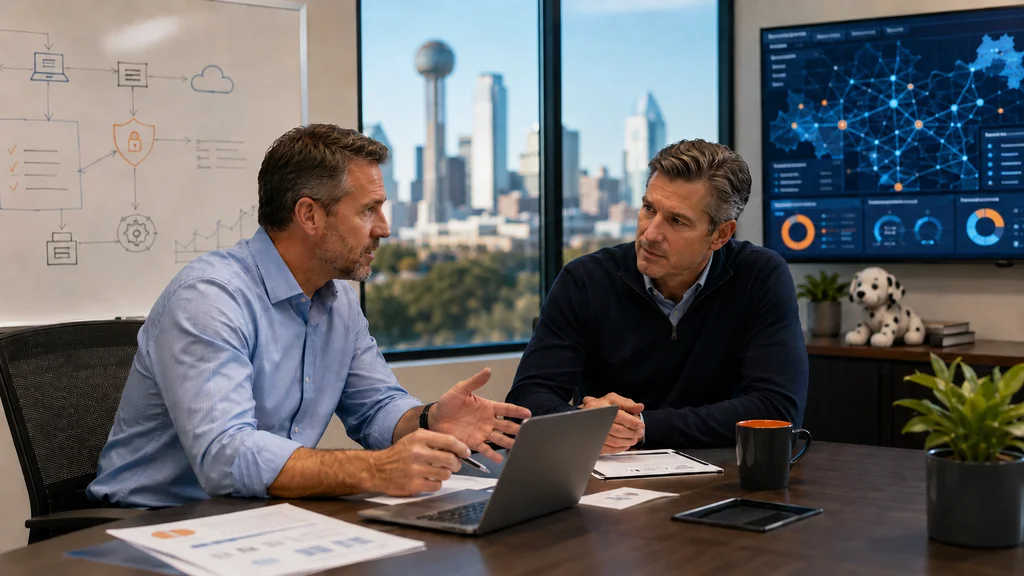 Cybersecurity starts with making a list of all assets and users. Then, DFW managed IT services people can help business leaders discuss cybersecurity strategy, and technology alignment for SMB growth in Keller TX