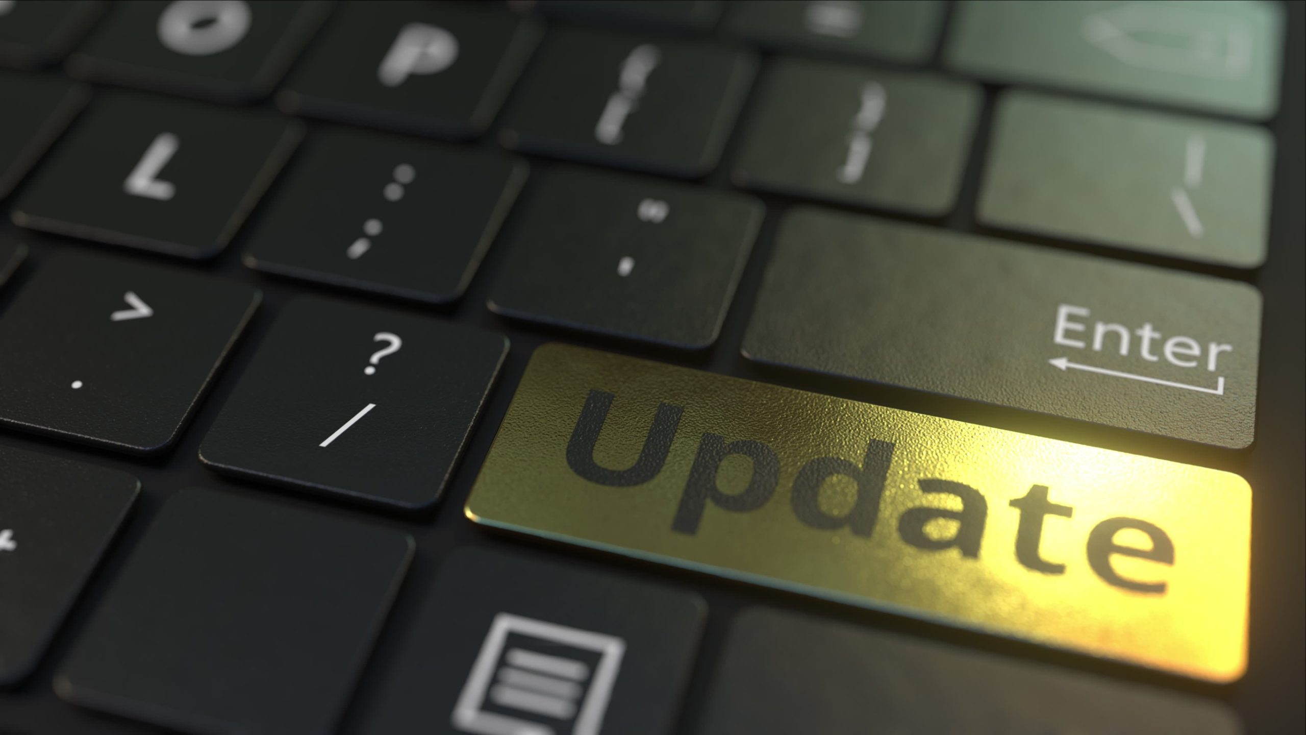 The golden update key on a keyboard is unavoidable.